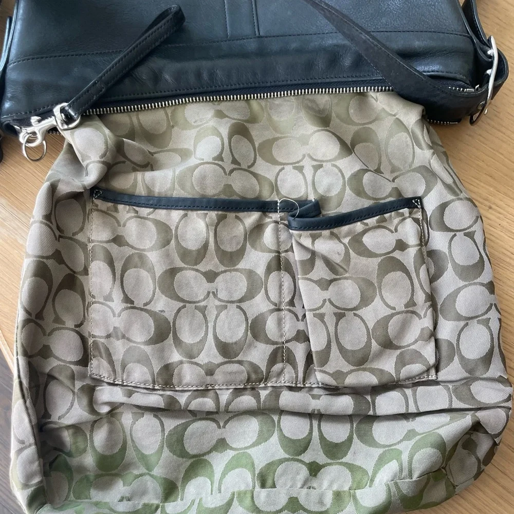 VTG COACH 9188 BLACK LEATHER SHOULDER BAG SILVER HARDWARE